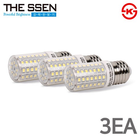더쎈 LED 콘램프 7W 미니 콘램프 총알전구 스틱램프 E26 세트, 3개, 전구색