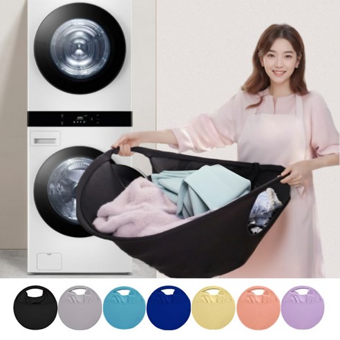 [원터치] 드비안 3세대 이지 런드리버킷 대용량 세탁 바구니, 시크블랙