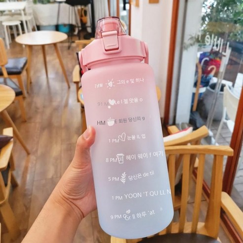 MEIISEO대용량 스포츠 물통 다기능 물병 휴대용 스포츠 물통 대용량 보온병, 2000ml, pink B