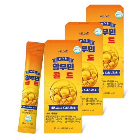 알부민 프리미엄 골드 스틱 식약청 인증 HACCP, 3개, 280ml