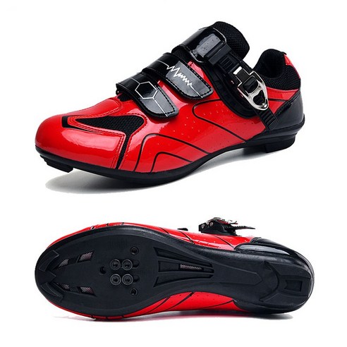 남성용 사이클링 신발 MTB 도로 자전거 신발 페달 플랫 초보자 스포츠 자전거 신발 남여 공용 신발, 39(245mm), 레드 2
