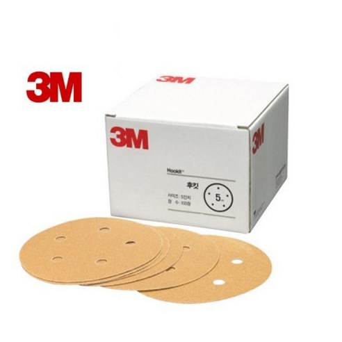 3M 후킷골드 5인치 원형사포(100장), P600, 100개