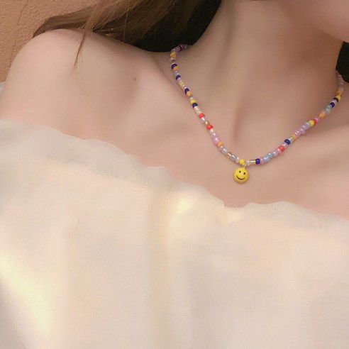 엠에이치와이 레인보우 비즈 무지개 우정 목걸이