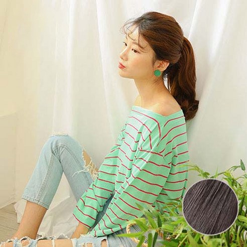 가발매니아 러플 30cm 올림머리 포니테일 가발 2초포니, 내츄럴브라운