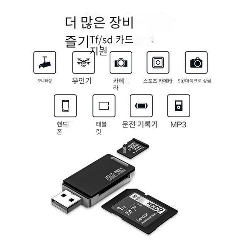 usb3.0 카드 리더 고속 올인원 만능 tf 카드 멀티플렉스 싱글 카메라 otg 차량용 휴대폰, USB2.0멀티[SF SD]화이트