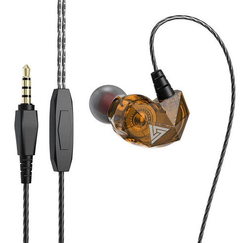 dodocool QKZ AK2 3.5mm 인이어 유선 헤드셋 음악 스포츠 이어버드 헤드셋(마이크 포함), 노란색, 이어폰