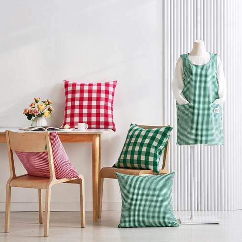 자연을 담은 포근함, 모던하우스 리사이클 코튼 체크 쿠션커버