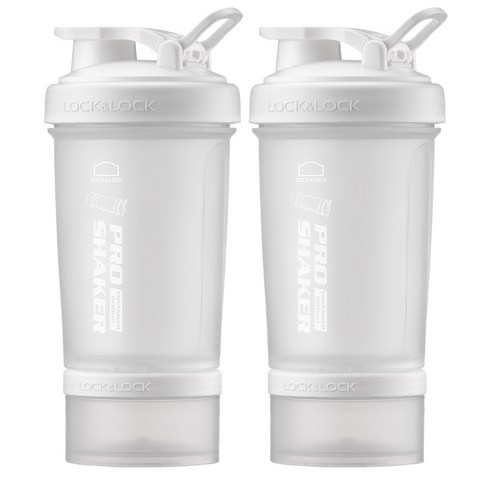 락앤락 프로쉐이커 컨테이너 2P, 매트화이트, 600ml