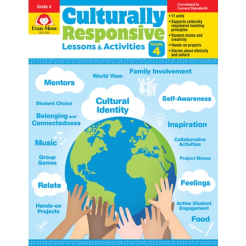 (영문도서) Culturally Responsive Lessons & Activities Grade 4 Teacher Resource Paperback, Evan-Moor Educational Publi..., English, 9781645142621