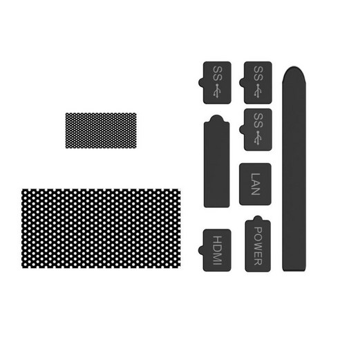 게임 콘솔 먼지 플러그 PVC 벤트 방진망 방진 액세서리 콘솔 방진복 방진 메쉬 필터, 6.7 x 1.3 x 19cm, 검정, PVC, 실리콘