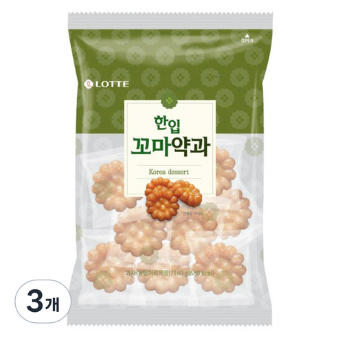 롯데제과 한입 꼬마 약과, 140g, 3개