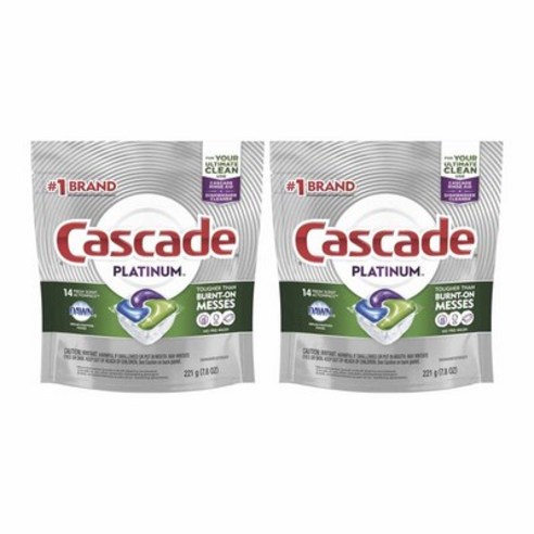 Cascade 플래티넘 디쉬워셔 액션팩 프레시 식기세척기용세제, Platinum, 2개