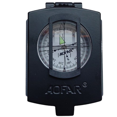 오파 AOFAR AF-4580 초정밀 군용 나침반 등산 캠핑, 검정색, 1개