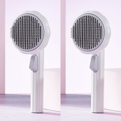 모노치 반려동물 릴렉스 원터치 브러쉬, 화이트그레이+화이트그레이, 2개