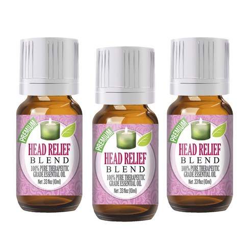 힐링솔루션 에센셜 오일 헤드 릴리프블렌드, 3개, 10ml