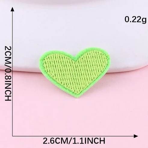 자수패치 와펜 하트 모양 패치 아플리케 색상 바느질 DIY 티셔츠 아이언 온 의류 청바지 스티커 모자 배낭 20 개, [10] 9