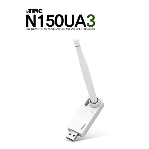 ipTIME N150UA3 데스크탑 노트북 USB무선랜카드 초소형와이파이 쉬운설치 WiFi 수신기 동글 외장안테나