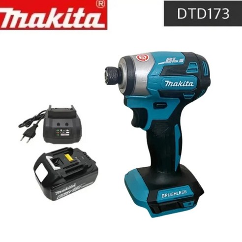 임펙드릴 임팩드라이버 충전드릴 전동 Makita 무선 스크루 DTD173 전기 도구 Ce, 1.With battery  미국, 1세트