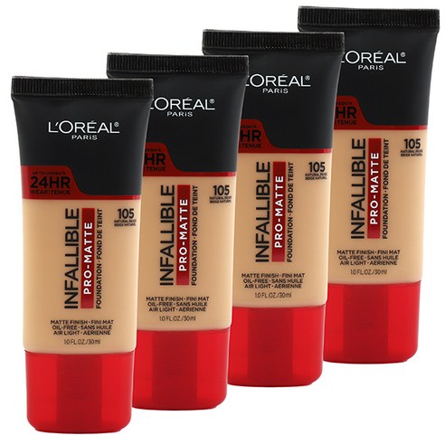 로레알파리 인팰러블 프로-매트 업 투 24HR 파운데이션, Natural Beige, 4개