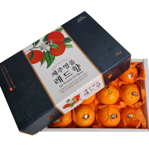 [과일선물세트+보자기] 제주 명품 레드향 천혜향 한라봉 선물세트 3kg내외 (8-12과), 천혜향 선물세트3kg내외(8-12과)보자기동봉