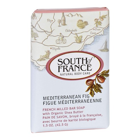 South Of France 프렌치 밀드 바 솝 With 오가닉 시어 버터, 42.5g, Mediterranean Fig