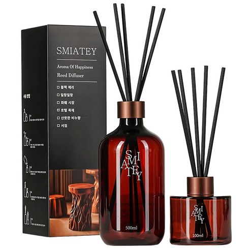 스미어티 디퓨저 대용량 실내 방향제 리필액 선물 세트 500ml, 1개, 호텔목재