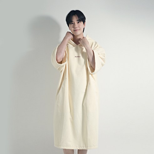 서브22 물놀이 가운 판초타월 비치타올, 크림브라운, 1개
