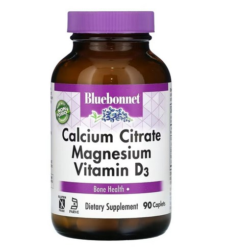 블루보넷 칼슘 시트레이트 마그네슘 비타민 D3 캐플렛, 2개, 180정