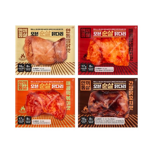 한끼통살 오븐 순살 닭다리 혼합, 12개, 100g