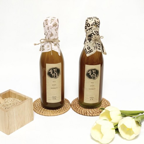 웅진기름집 국산 저온압착 참기름 350ml, 2개