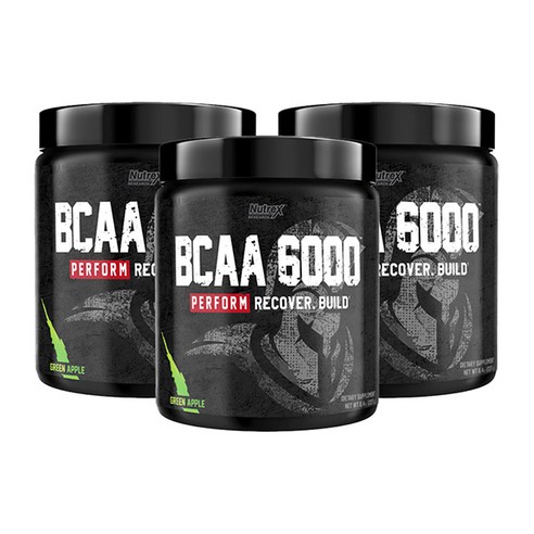 뉴트렉스리서치 BCAA 6000 퍼폼 리커버 빌드 그린 애플 맛, 3개, 237g