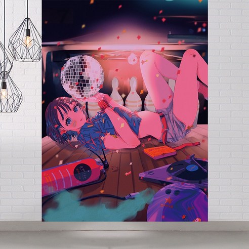 패브릭포스터 숙소 침실 인테리어 소품 INS 큐티 침실 장식 그림, 색상 6