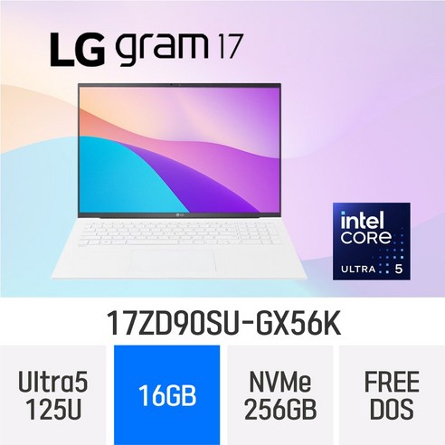 LG전자 2024 그램17 17ZD90SU-GX56K, Free DOS, 40GB, 2TB, 스노우화이트