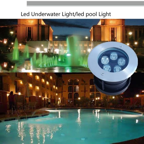 물놀이 수영장 야외 정원 파티 led 수중 조명 DC12V DC24V 밝은 분수 램프 5W 9W 12W 18W, 02 9W_04 DC24V Red