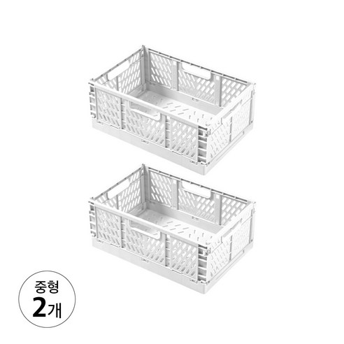 풀템 접이식 다용도 정리함 폴딩박스, 2개, 화이트