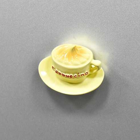 3D 3 차원 냉장고 자석 장식 마그네틱 식품 귀여운 자석 시뮬레이션 페이스트, 냉장고 자석 카벨로 커피, 중간