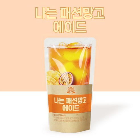 [태웅식품본사] 나는패션망고에이드 ''열대과일향 폭발! 달콤한 망고에이드'', 50개, 230ml