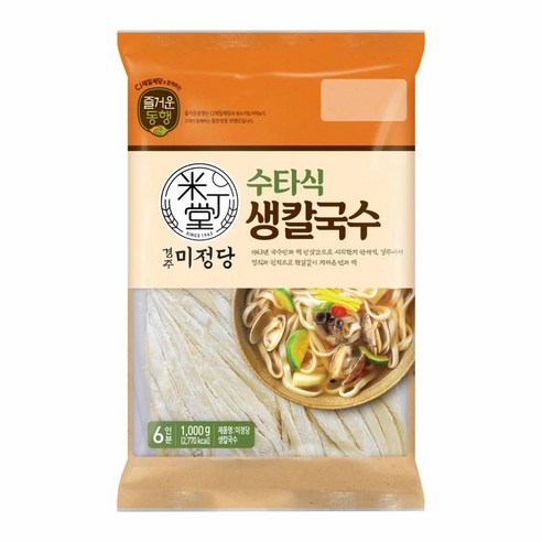 미정당 생칼국수 1kg /CJ / 밀키트 생면 능이버섯 장칼국수 간단 간식 휴게실 탕비실 사무실 직원실, 26개