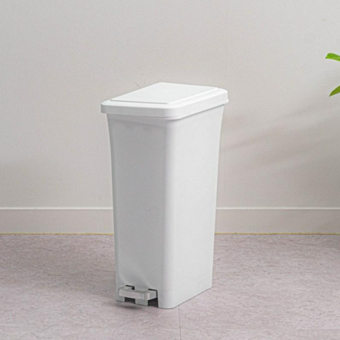 씨에스리빙 시그니처 페달 휴지통 사각 10L, 실버화이트, 1개