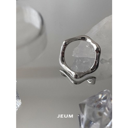 Jeum925 실버 틈새 불규칙한 반지 패션 성격 유행 차가운 바람 디자인 오픈 단순한 유행