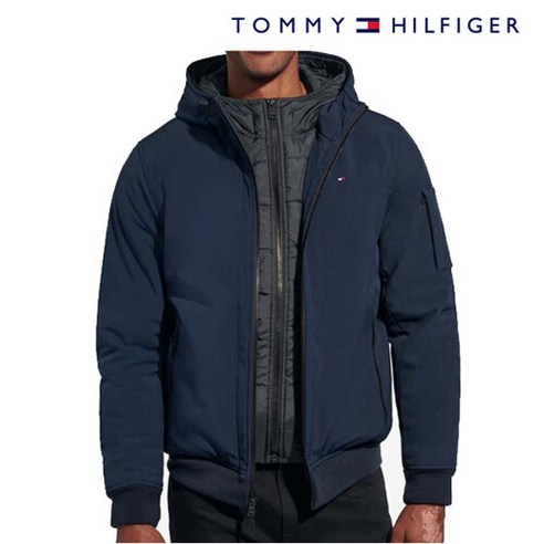 타미힐피거 Tommy Hilfiger 남성 봄버 콤보 패딩 점퍼 숏패딩 자켓 T223APNA