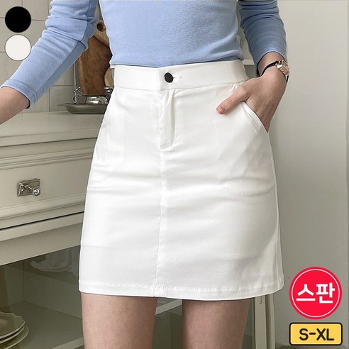 가비진 여성용 대박 스판 쫀쫀 뒷밴딩 A라인 미니 스커트 빅사이즈까지 치마 치마바지