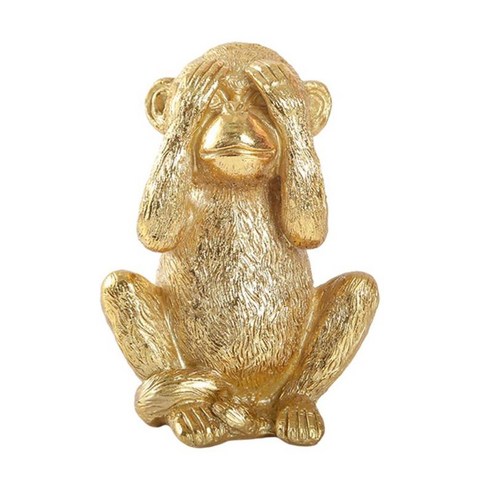 동물 동상 가정 장식 금 실내 수지 공예 수제 원숭이 작은 입상 조각품, 노 이블 참조