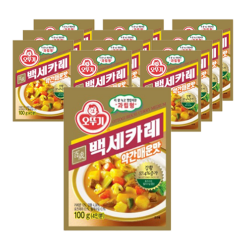 오뚜기 백세 카레 약간매운맛, 100g, 12개
