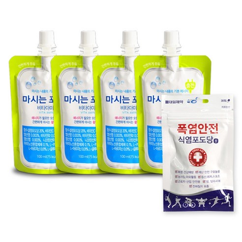 하루 활력을 위한 간편한 포도당 마시는 포도당 비타아미노100mlX4개 + 폭염안전 식염포도당 30정, 100ml, 4개