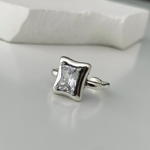 925 순은 패션 다이아몬드 개구부 반지 여자 미니 디자인 사치 냉담풍 프리미엄 인스타그램 개성