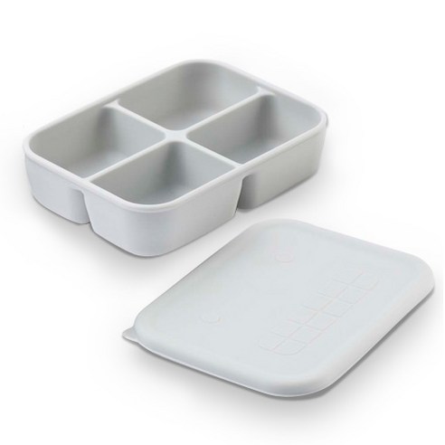 [마미스테이블] 완벽한 밀폐력 이물질 안생기는 이유식용기 푸드그레이드 실리콘 깨비큐브 4구 유아식기, 베이비핑크