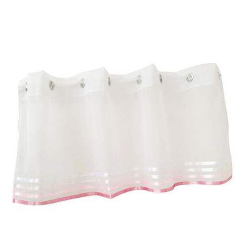 로만 블라인드를 감소시키는 짧은 커튼 정전 밸런스 하프 윈도우 쉬어 라이트, 핑크 45x90cm, 폴리 에스터