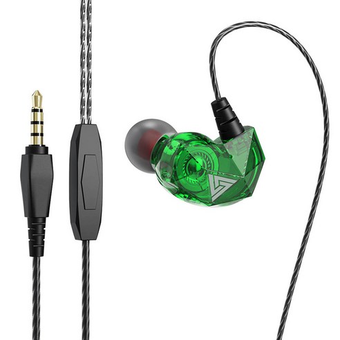dodocool QKZ AK2 3.5mm 인이어 유선 헤드셋 음악 스포츠 이어버드 헤드셋(마이크 포함), 녹색, 이어폰