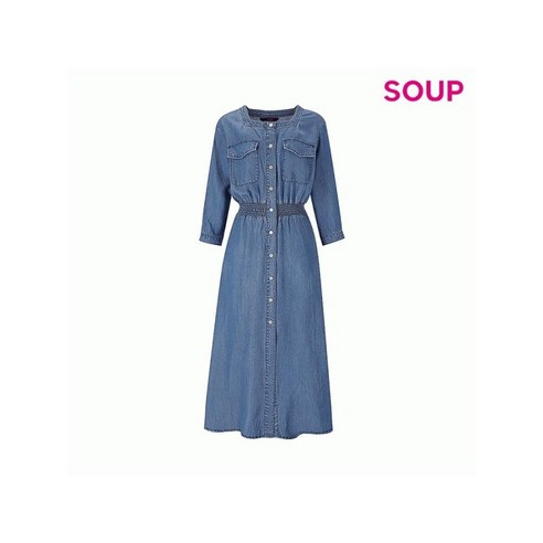 숲 SOUP 스퀘어넥 데님 포켓 원피스 SZ4OP39